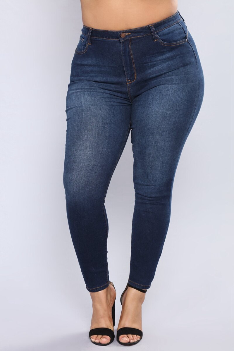 High Waist elastic calca jeans Women Slim Long Jeans Fat Mom Sexy