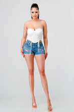 Load image into Gallery viewer, Luxe sweetheart ruffled drawstring lace bustier top
