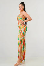 Load image into Gallery viewer, Luxe geo print satin bra top and palazzo jumpsuit
