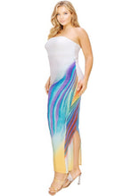 Load image into Gallery viewer, Plus sleeveless color gradient tube top maxi dress
