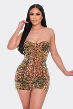 Load image into Gallery viewer, Multi Sequins Tube Top Romper
