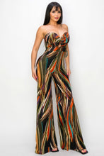 Load image into Gallery viewer, Allover Print Twist Front Wide Leg Jumpsuit
