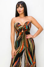 Load image into Gallery viewer, Allover Print Twist Front Wide Leg Jumpsuit
