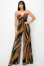 Load image into Gallery viewer, Allover Print Twist Front Wide Leg Jumpsuit
