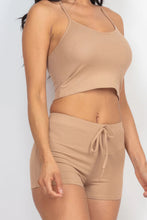 Load image into Gallery viewer, Ribbed Crop Cami Top &amp; Shorts Set
