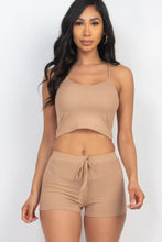 Load image into Gallery viewer, Ribbed Crop Cami Top &amp; Shorts Set
