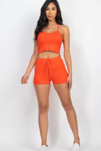 Load image into Gallery viewer, Ribbed Crop Cami Top &amp; Shorts Set
