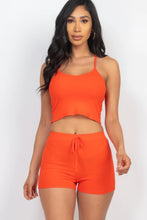 Load image into Gallery viewer, Ribbed Crop Cami Top &amp; Shorts Set
