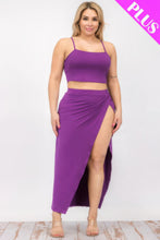 Load image into Gallery viewer, Plus Size Crop Cami &amp; Split Thigh Maxi Skirt Set
