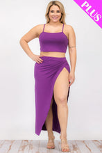 Load image into Gallery viewer, Plus Size Crop Cami &amp; Split Thigh Maxi Skirt Set
