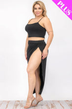 Load image into Gallery viewer, Plus Size Crop Cami &amp; Split Thigh Maxi Skirt Set
