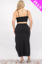 Load image into Gallery viewer, Plus Size Crop Cami &amp; Split Thigh Maxi Skirt Set
