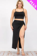 Load image into Gallery viewer, Plus Size Crop Cami &amp; Split Thigh Maxi Skirt Set
