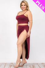 Load image into Gallery viewer, Plus Size Crop Cami &amp; Split Thigh Maxi Skirt Set
