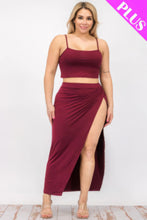 Load image into Gallery viewer, Plus Size Crop Cami &amp; Split Thigh Maxi Skirt Set
