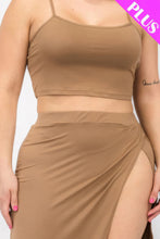 Load image into Gallery viewer, Plus Size Crop Cami &amp; Split Thigh Maxi Skirt Set
