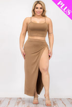 Load image into Gallery viewer, Plus Size Crop Cami &amp; Split Thigh Maxi Skirt Set
