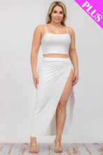 Load image into Gallery viewer, Plus Size Crop Cami &amp; Split Thigh Maxi Skirt Set
