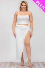 Load image into Gallery viewer, Plus Size Crop Cami &amp; Split Thigh Maxi Skirt Set
