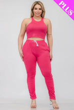 Load image into Gallery viewer, Plus Size Crop Tank Top &amp; Ruched Pants Set
