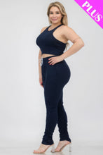 Load image into Gallery viewer, Plus Size Crop Tank Top &amp; Ruched Pants Set
