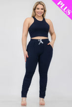 Load image into Gallery viewer, Plus Size Crop Tank Top &amp; Ruched Pants Set
