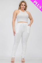 Load image into Gallery viewer, Plus Size Crop Tank Top &amp; Ruched Pants Set
