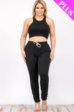 Load image into Gallery viewer, Plus Size Crop Tank Top &amp; Ruched Pants Set
