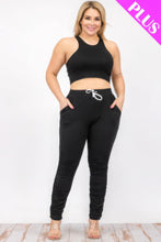 Load image into Gallery viewer, Plus Size Crop Tank Top &amp; Ruched Pants Set
