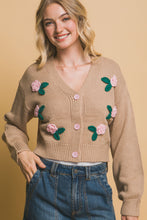 Load image into Gallery viewer, Mid cropped flower cardigan
