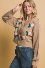 Load image into Gallery viewer, Mid cropped flower cardigan
