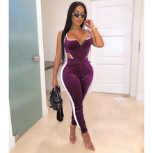 Load image into Gallery viewer, 2021 Summer Women&#39;s set Velvet bodysuit pencil pants suit two piece set Sexy sleeveless Street casual fashion tracksuit outfit
