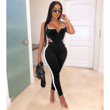 Load image into Gallery viewer, 2021 Summer Women&#39;s set Velvet bodysuit pencil pants suit two piece set Sexy sleeveless Street casual fashion tracksuit outfit
